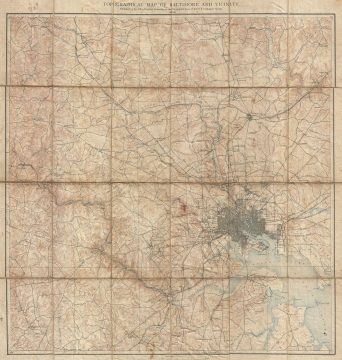 1892 Johns Hopkins and U.S.G.S. Map of Baltimore and Vicinity
