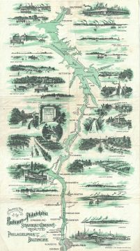 1897 Avil Panoramic Map of the Baltimore Philadelphia Steamboat Map