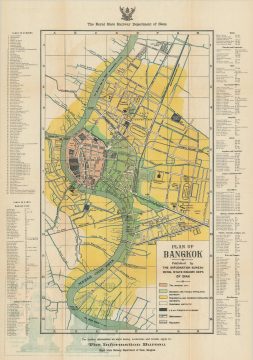 1920 Royal State Railway Department of Siam City Plan of Bangkok, Thailand