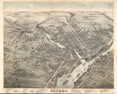 1875 Augustus Koch Bird's-Eye View of Bangor, Maine (Stoner)