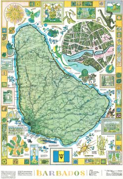 1973 Leigh Pictorial Map of Barbados
