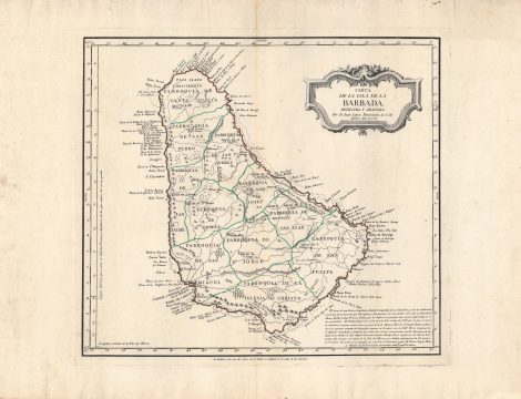 1780 Juan Lopez Map of Barbados