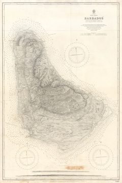 1927 British Admiralty Nautical Map of Barbados