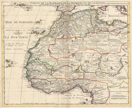 1742 Covens and Mortier Map of West Africa: Guniea, Benin, Morocco, Triopoli