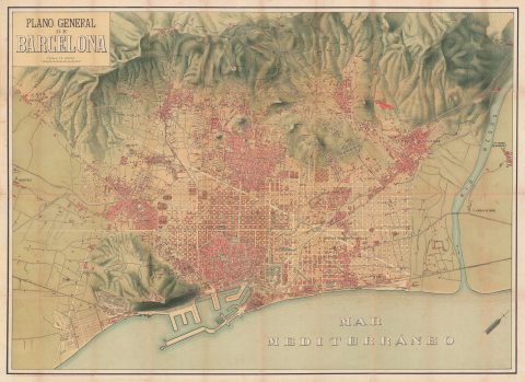1920 Segui City Plan or Map of Barcelona, Spain