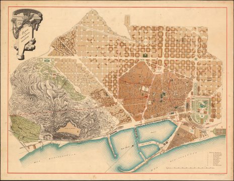 1891 Map of Barcelona, in Preparation for the Redesign of the Ciutat Vella