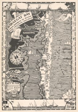 1936 Tower Pictorial Map of Barnegat Bay, Jersey Shore, New Jersey