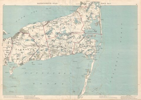 1891 Walker Map of Barnstable County, Cape Cod, Massachusetts