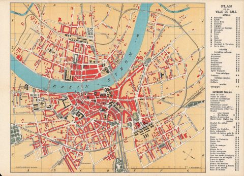 1895 Stadelmann City Plan of Basel, Map of Surroundings