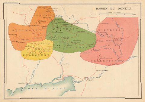 1931 Chatel and Dollfus Map of the Donbas (Donets Coal Basin), Ukraine