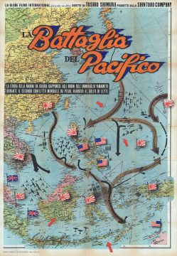 1959 Italian Movie Poster Map of the East Indies and Philippines: Battle of the Pacific