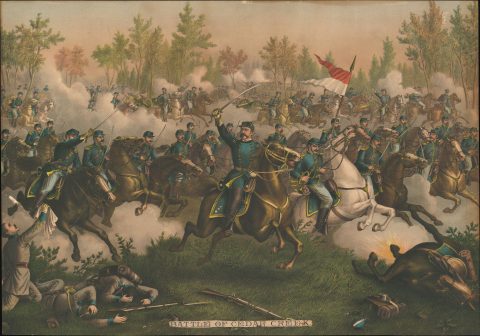 1890 Kurz and Allison View of the Battle of Cedar Creek, Virginia