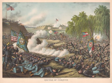 1891 Kurz and Allison View of the American Civil War Battle of Corinth, Mississippi