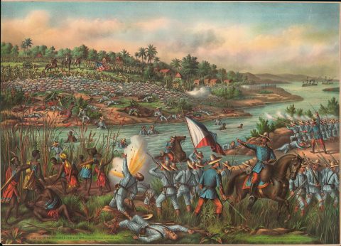 1899 Kurz and Allison View of the Battle of Paceo, Manila, Philippines
