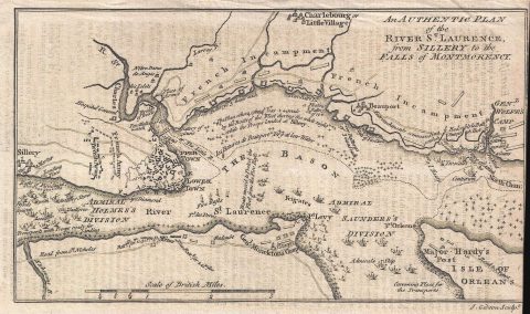 1759 Gibson Map of  Battle of Quebec, Canada during the French and Indian War