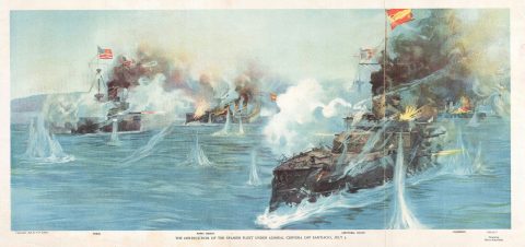 1898 Reuterdahl View of the Battle of Santiago de Cuba