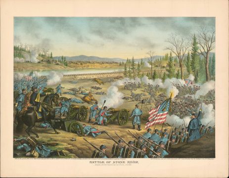 1891 Kurz and Allison View of the Civil War Battle of Stone River, Tennessee