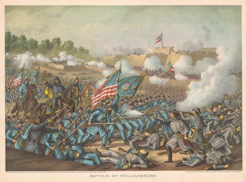 1893 Kurz and Allison View of the Civil War Battle of Williamsburg, Virginia