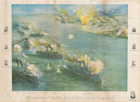 1898 Rand McNally View of the Battle of Manila