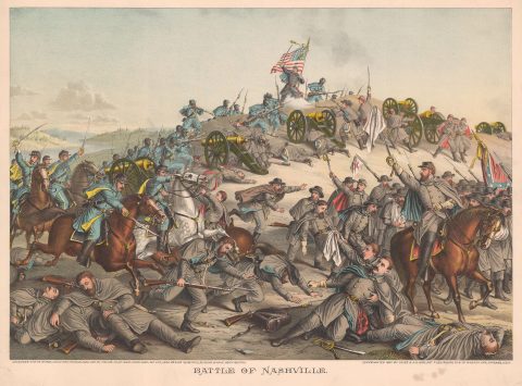 1891 Kurz and Allison View of the Civil War Battle of Nashville, Tennessee