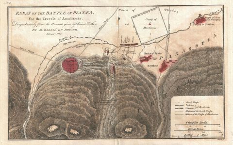 1784 Map of the Battle of Plataea, Greece
