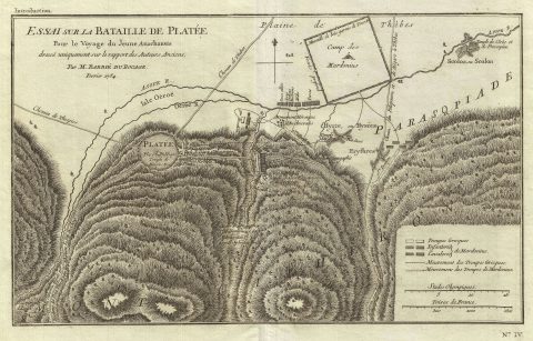 1784 Bocage Map of the Battle of Plataea, Ancient Greece