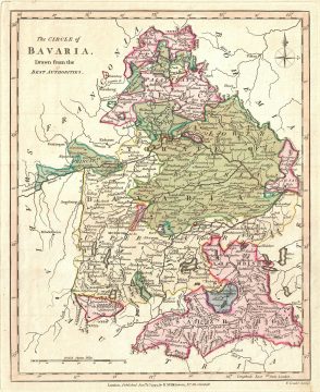 1794 Wilkinson Map of Bavaria, Germany