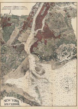 1895 U.S. Coast Survey Nautical Chart / Map of New York City Harbor