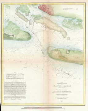 1851 U. S. Coast Survey Chart or Map of Beaufort Harbor, North Carolina
