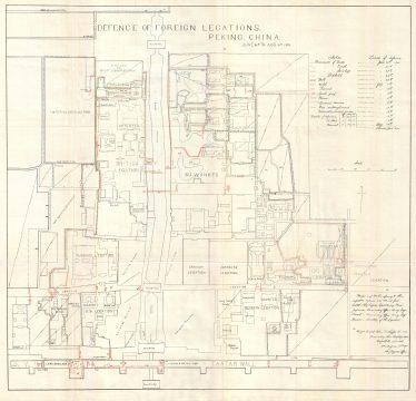 1901 Ferguson Map of the Legation Quarter, Beijing (Boxer Rebellion)