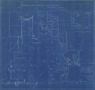 1909 Ferguson Cyanotype Map of the Legation Quarter, Beijing (Boxer Rebellion)