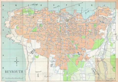 1954 Syco Publicite City Map or Plan of Beirut, Lebanon
