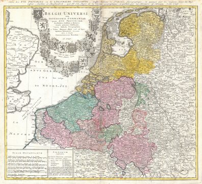 1747 Homann Heirs Map of Belgium and the Netherlands