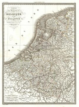 1833 Lapie Map of the Kingdom of Belgium and Holland
