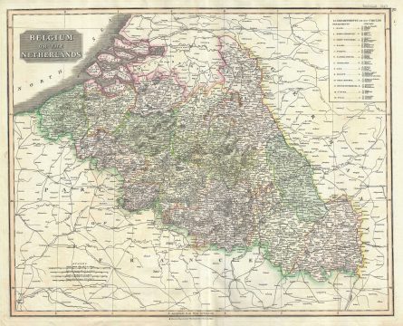1817 Thomson Map of Belgium and Luxemboug