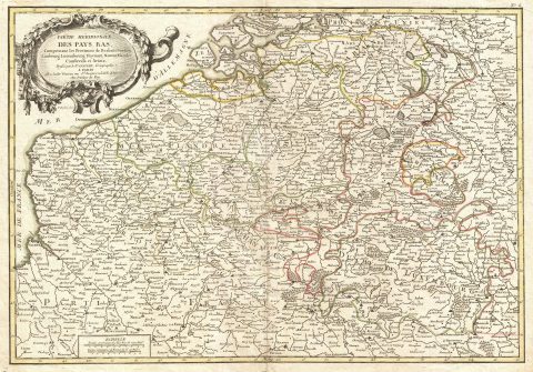 1771 Janvier Map of Belgium and Luxembourg