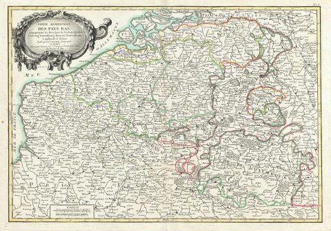 1783 Janvier Map of Belgium and Luxembourg
