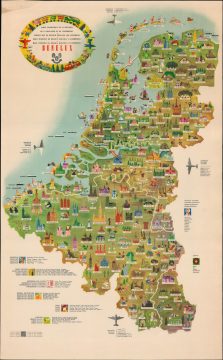 1958 Libra Studio Pictorial Map of the Low Countries