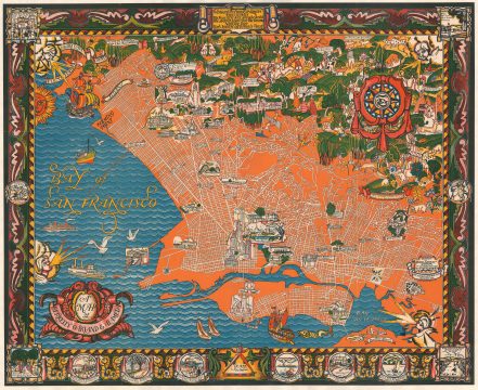 1930 Baltekal-Goodman Pictorial Map of Berkeley and Oakland, California