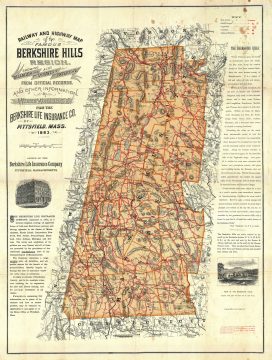 1896 Walter Watson Map of the Berkshires, Massachusetts