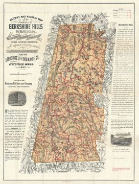 1896 Walter Watson Map of the Berkshires, Massachusetts
