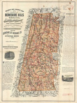 1896 Walter Watson Map of the Berkshires, Massachusetts