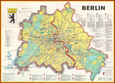 1962 JRO-Sonderkarte Multilingual Pictorial City Map of Berlin, Germany