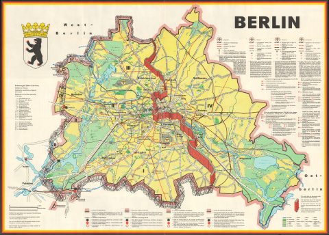 1962 JRO-Sonderkarte Multilingual Pictorial City Map of Berlin, Germany