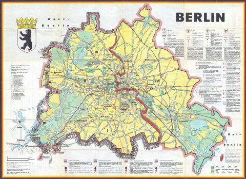 1962 JRO-Sonderkarte Multilingual Pictorial City Map of Berlin, Germany