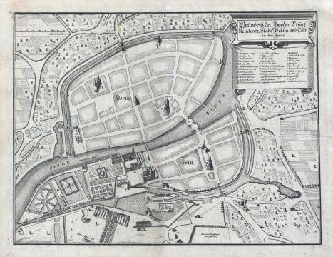 1652 Memhardt Map of Berlin, Germany
