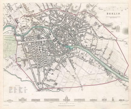 1833 S.D.U.K. City Map or Plan of Berlin