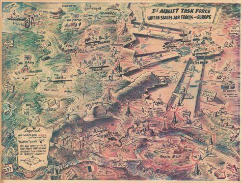 1949 Sims Pictorial Map of Germany during the Berlin Airlift