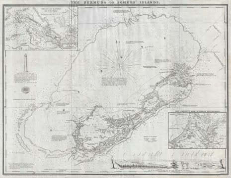 1868 Laurie and Findlay Nautical Chart and Map of Bermuda