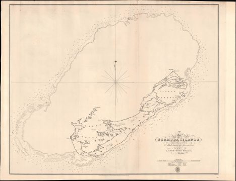 1827 Thomas Hurd First Admiralty Chart of Bermuda